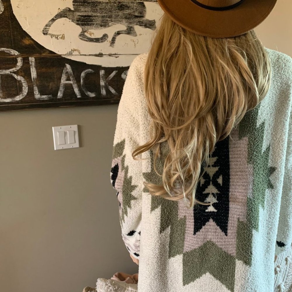 New Aztec Oversized Cardigan Sweater Coat - Picture 11 of 15